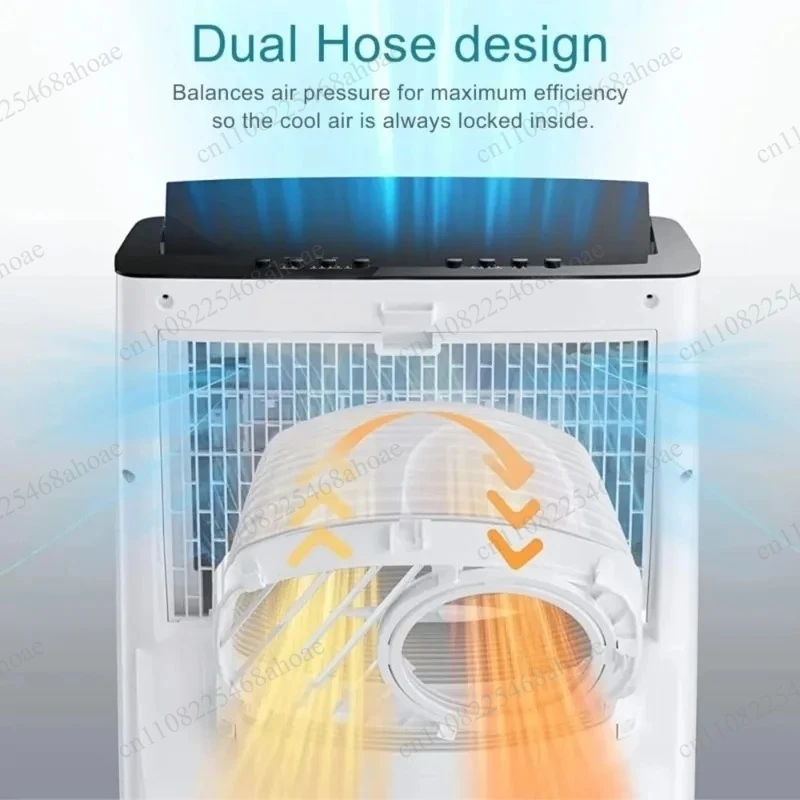 Equipped with dual tube heat pump, dehumidifier, and fan, 14000 BTU (12000 BTU SACC) variable frequency portable air conditioner