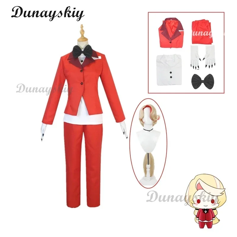 SN66 تشارلي مورنينغستار تأثيري الكرتون فندق فانتازيا زي شعر مستعار للتنكر الكبار النساء الزي الرسمي هالوين CarniW &