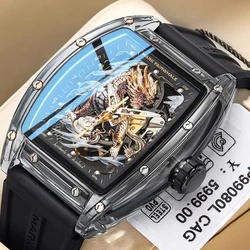 Mark Fairwhale 6890 Automatic Movement New Divine Beast Series Kylin Dial Waterproof Luminous Tonneau Mechanical Watches For Men