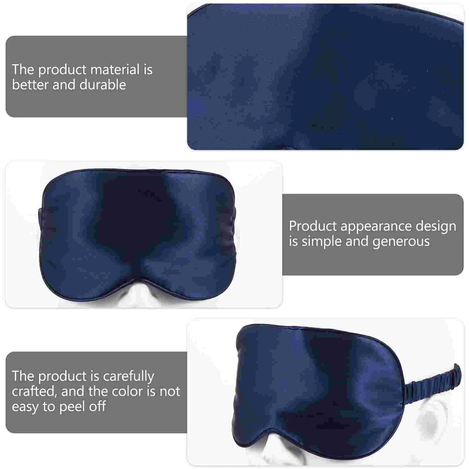 Contoured Eye Masks Block Out Light Silk Sleep Eyeshadow Sleeping Cover Blue Miss