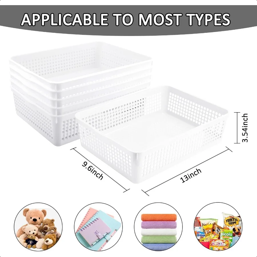 CONLI 6 قطعة حجم A4 بدوره في الصواني الفصول الدراسية سلة التخزين البلاستيكية صينية الورق عقد A4 ورقة لعبة وجبة خفيفة لغرفة نوم المطبخ