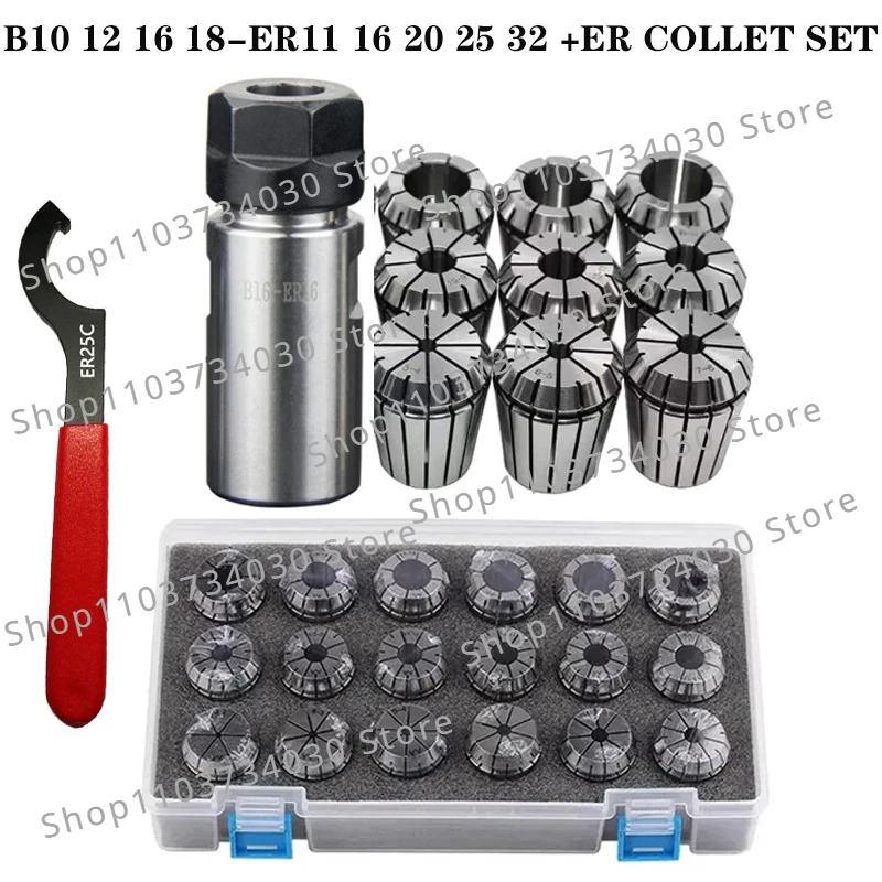 

Drill Bit Chuck ER Chuck B10 B12 B16 B18 ER11 ER16 ER20 ER25 ER32 Drill Bit Chuck Holder Motor+ER11 16 20 Collet Set+ER Wrench