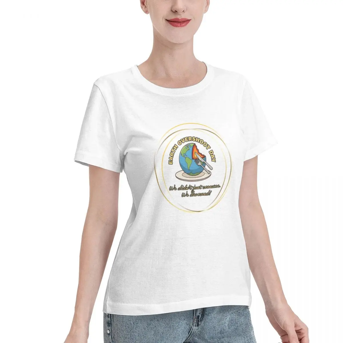 Wardrobe Filler Earth Overshoot Day - Climate Action Women's T-shirt Boho Casual Wear Tshirt
