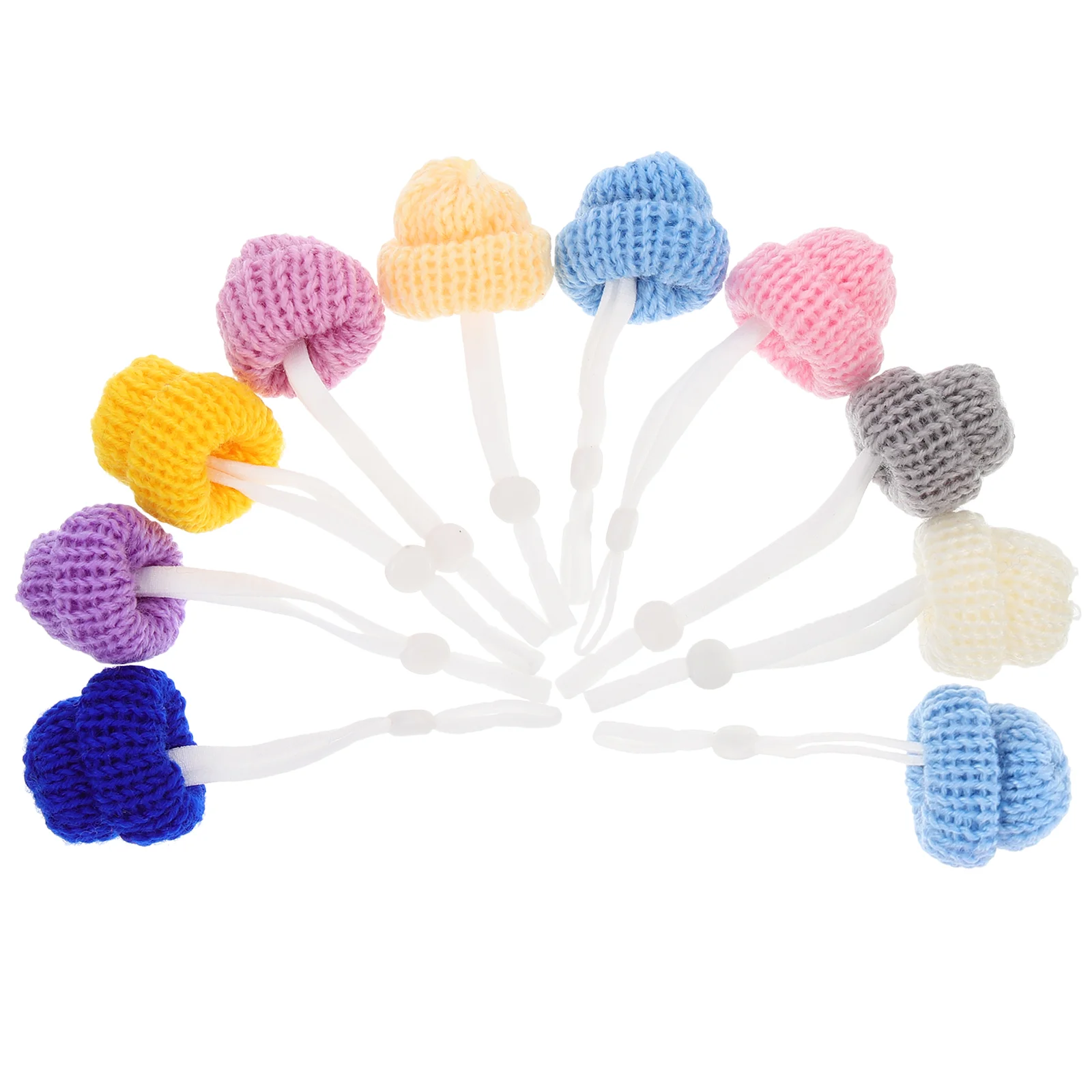 

10 Pcs Chicken Hat Mini Adornments Decorative Small Hats Ornaments Puppy Knitting Yarn Pet Decors Travel