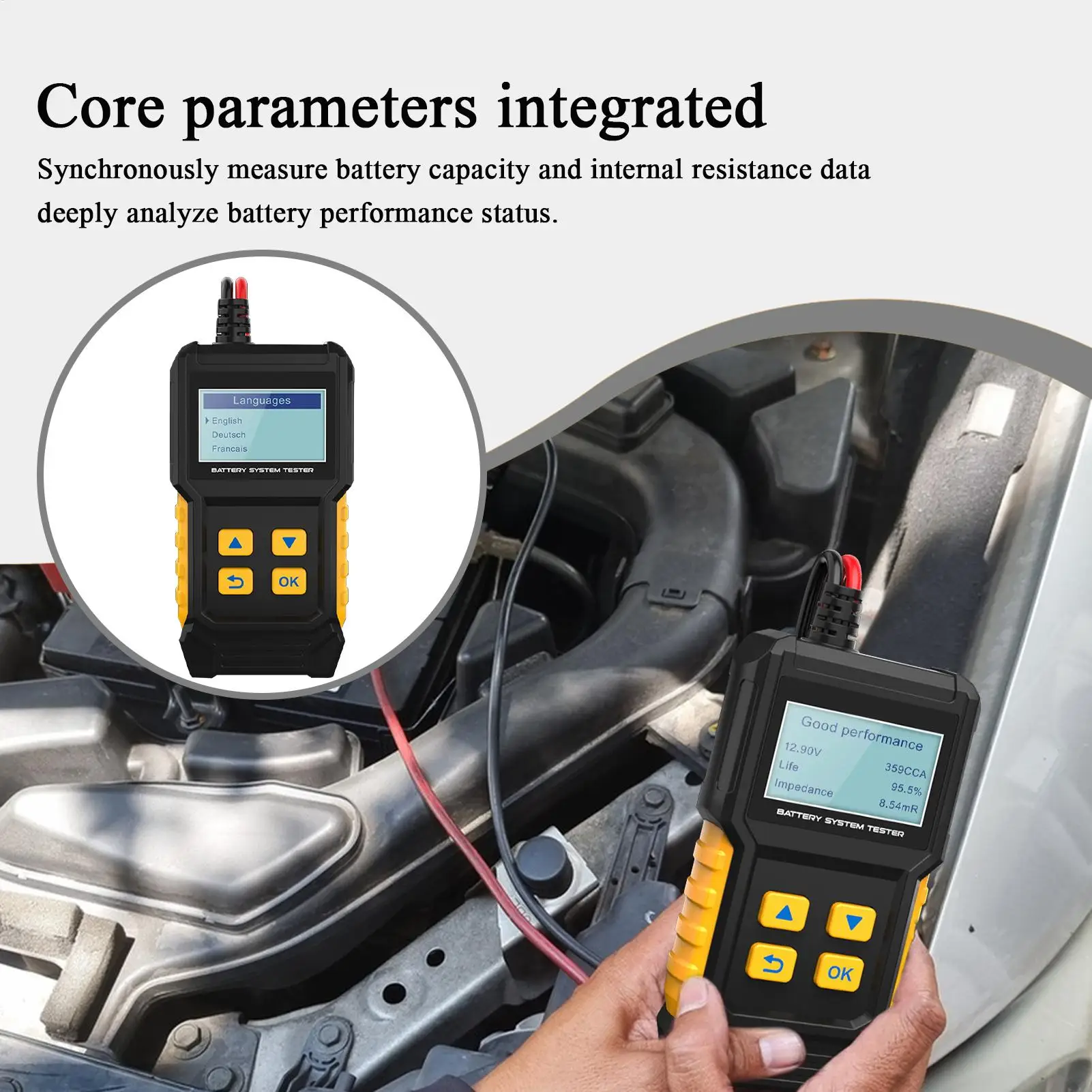

Battery Load Tester Car Battery Analyzer Compact Smart Analyzer For Circuit Electrical Alternator Boat RV Bench Throttle Trailer