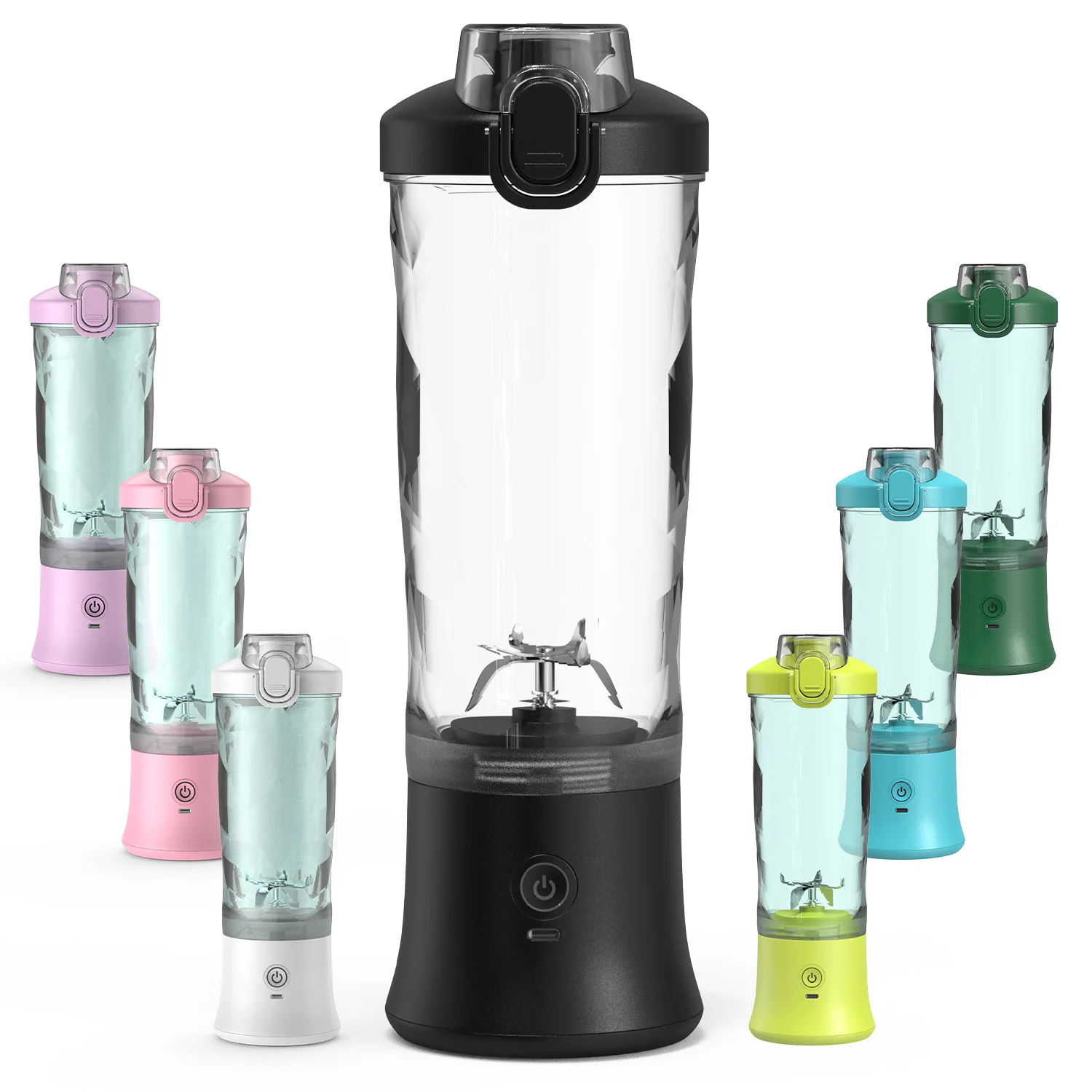 New Portable Blender 600ML Electric Juicer Fruit Mixers 4000mAh USB Rechargeable Smoothie Mini Blender Personal Juicer colorful