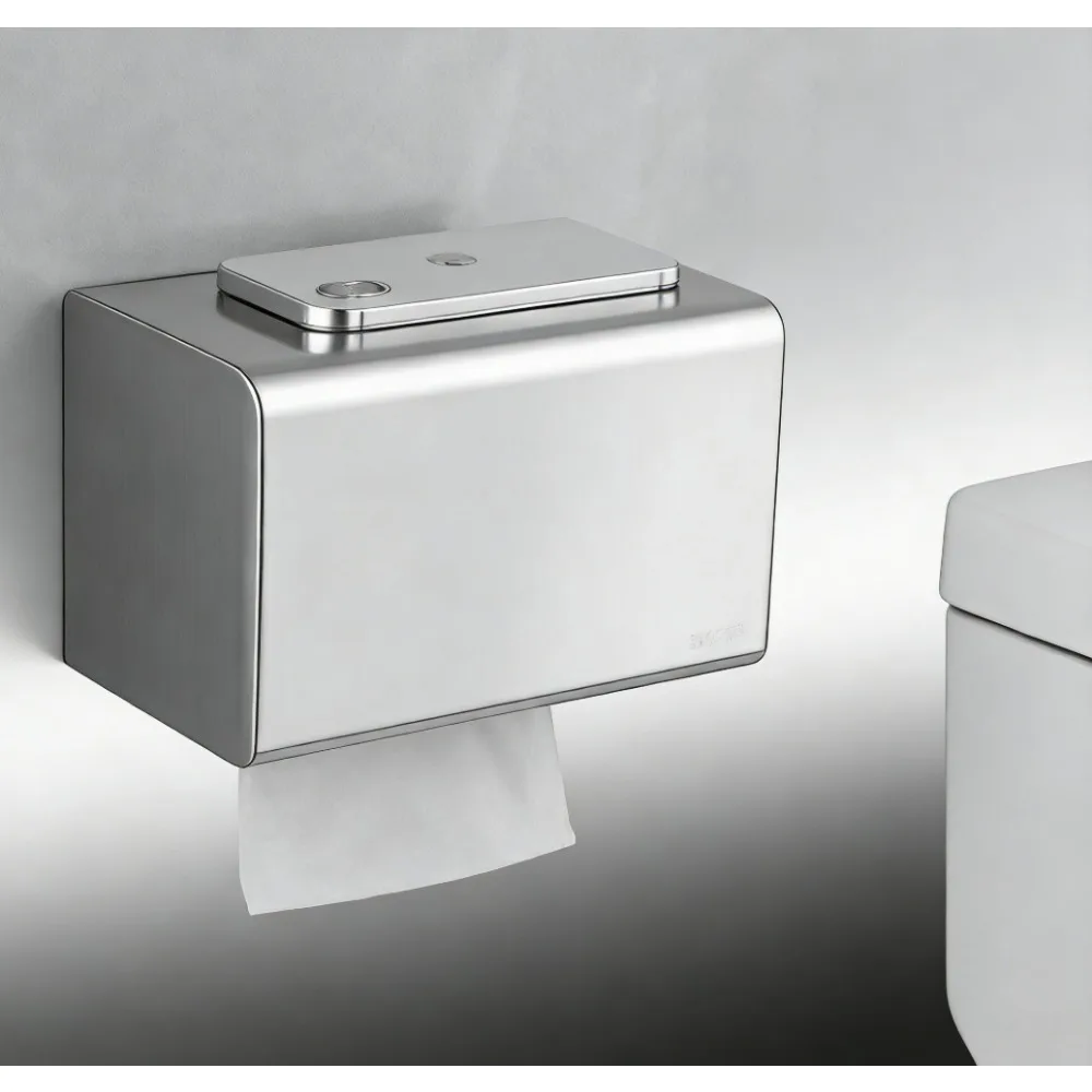 Portarrollos impermeable de acero inoxidable, soporte para teléfono de cartón sanitario para baño