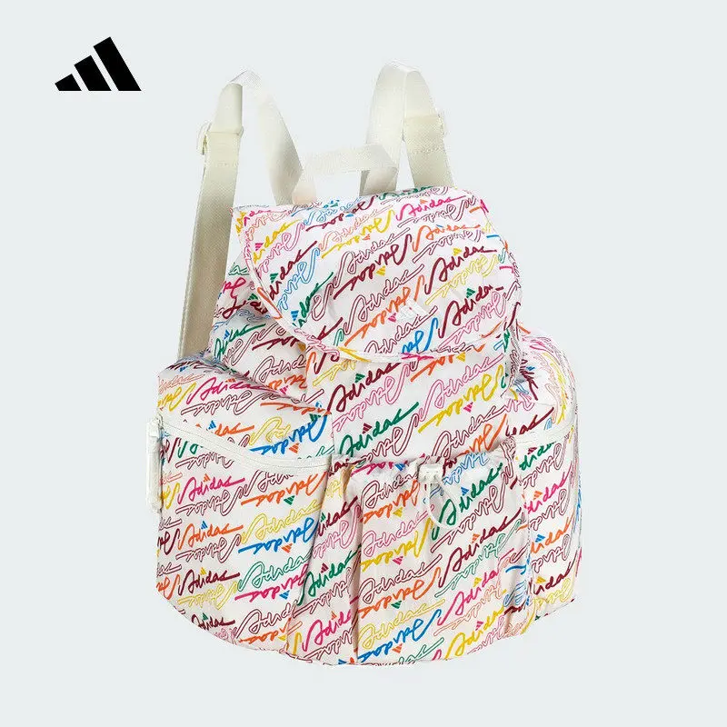 Adidas  Full Print Fashion Backpack 2026 Spring Girl Sports Student Schoolbag KS0291