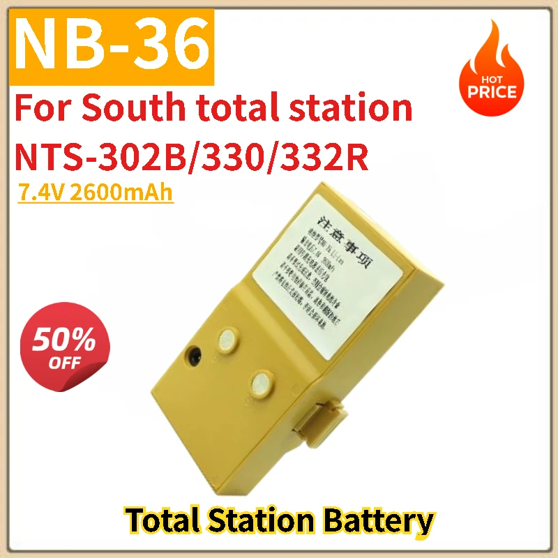 

High Quality NB-36 battery 7.4V 2600mAh for South total station NTS-302B/330/332R Brand New Replacement Battery