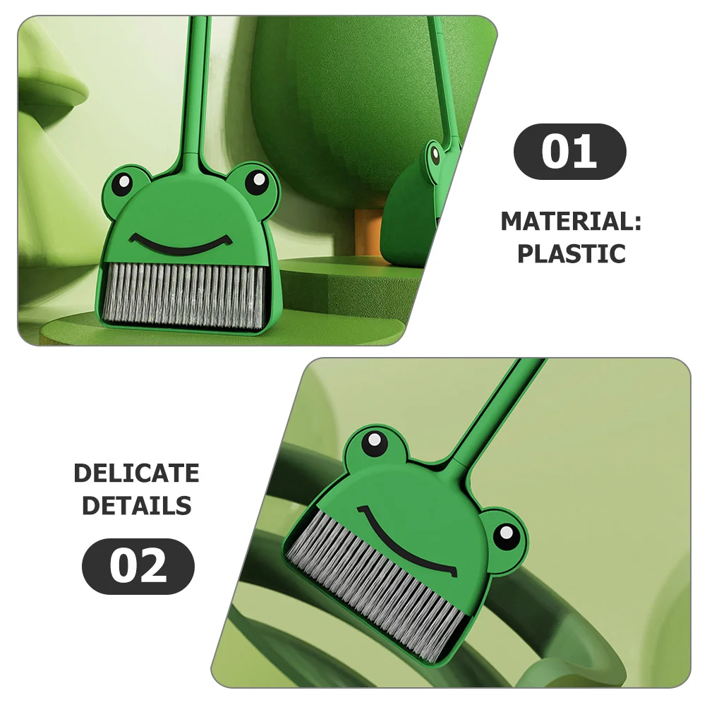 مجموعة واحدة من المكنسة الصغيرة والمجارف للأطفال، مجموعة ألعاب التنظيف الملونة تعزز القدرة على الألوان الزاهية، نمو سعيد #1