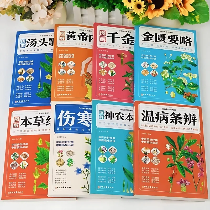 Traditional Chinese Medicine Classic Literature Illustrated Books Treatise on Febrile Diseases Compendium of Materia Medica