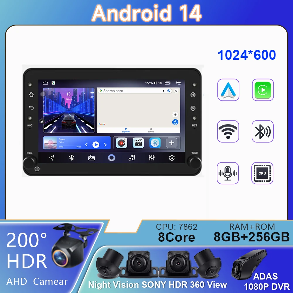 7862 Android Auto Radio For Alfa Romeo 159 Brera Spider Sportwagon Carplay Car Multimedia RDS GPS 2din DVD Autoradio AI Voice 4G