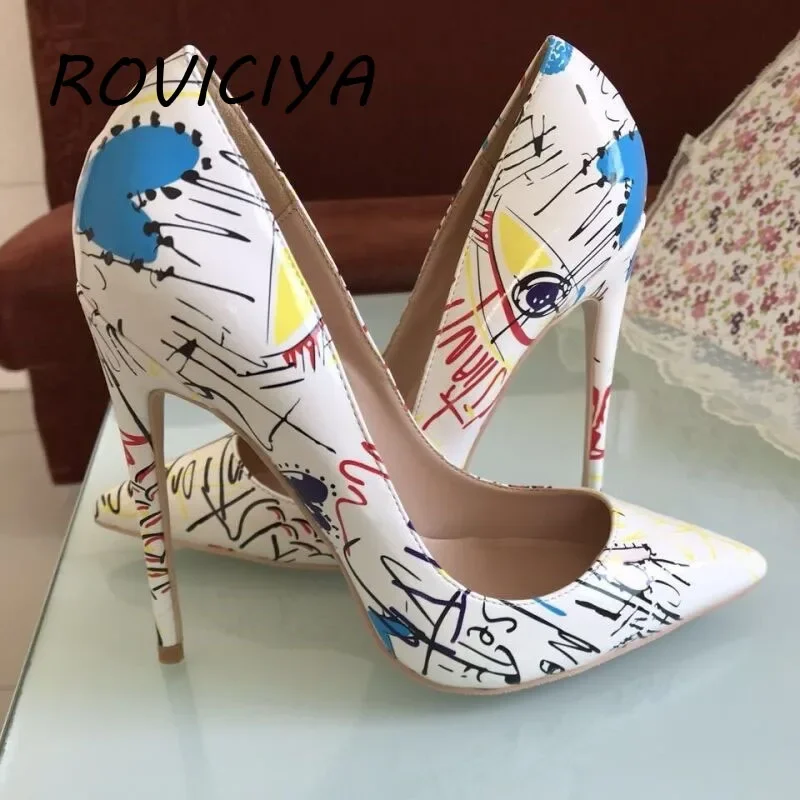 

Colorful Brand Women Shoes 12cm High Heel Party Ladies Pointed Toe Shallow Sexy Wedding Party Club shoes QP026 ROVICIYA