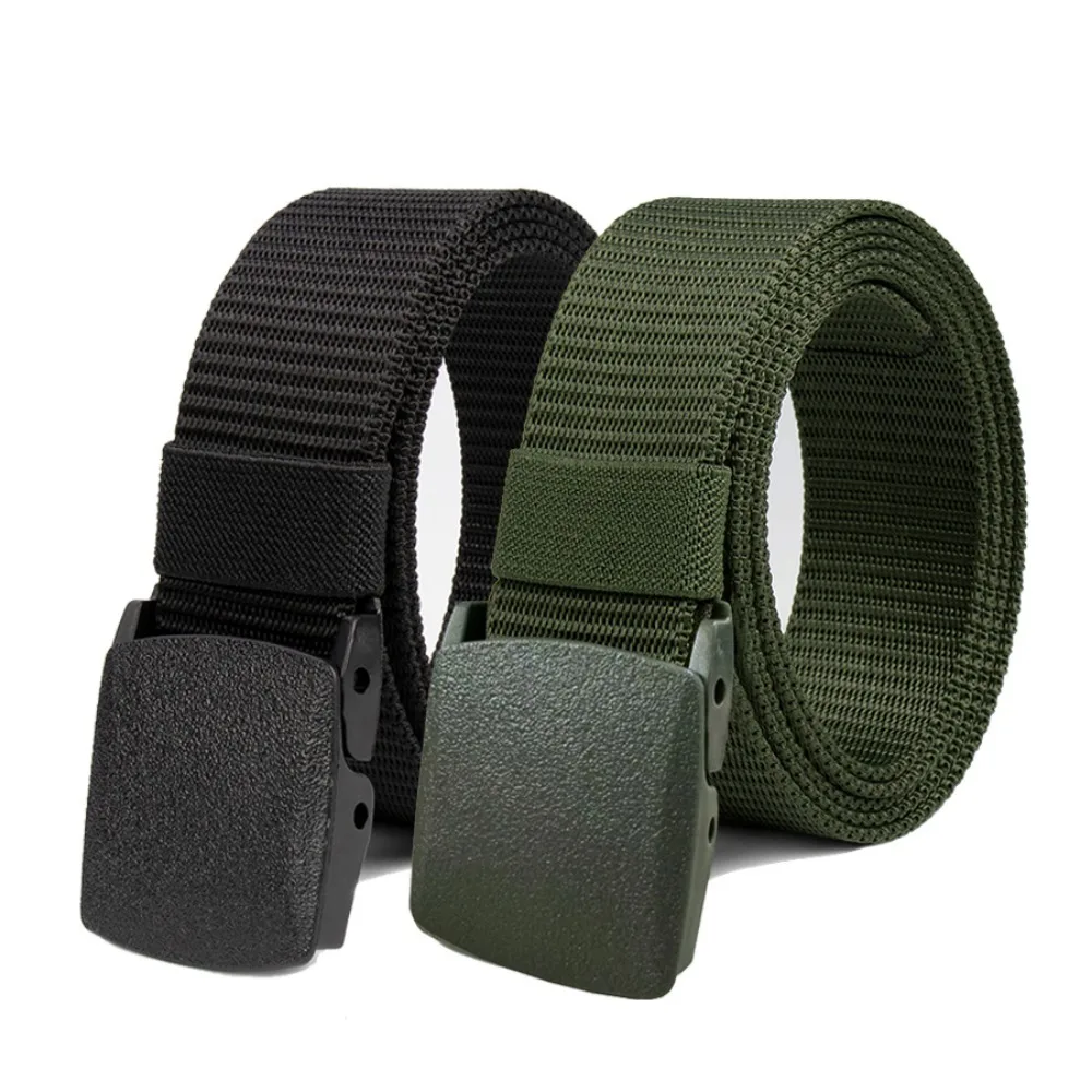 2 Stück Herren/Damen-Identical-Style, täglicher Freizeitgürtel, Canvas-Gürtel mit automatischer Schnalle und lässiger Gürtel mit Kunststoffschnalle