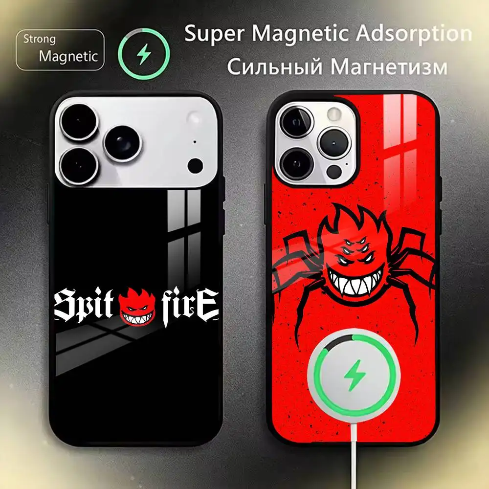 

S-Spitfire cool Wheels Phone Case For iPhone17,16,15,14,13,12,11 Plus,Pro Magnetic For Magsafe Wireless Charging