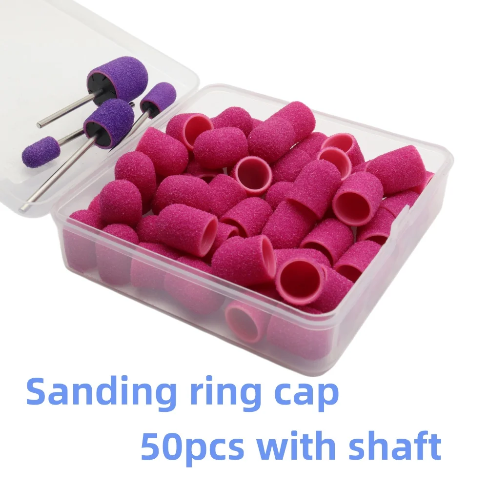 50 Stück Nagelbohrer-Schleifkappen mit Mandrel, 4 Größen 5-13mm, für Maniküre, Pediküre & Hornhautentferner – Detail 9
