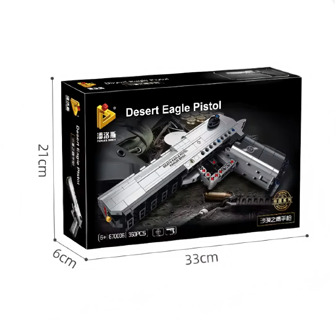 Technik デザートイーグルピストルビルディングブロック、射撃機能付き銃モデル構築キット、マシンガンミリタリービルディングセット