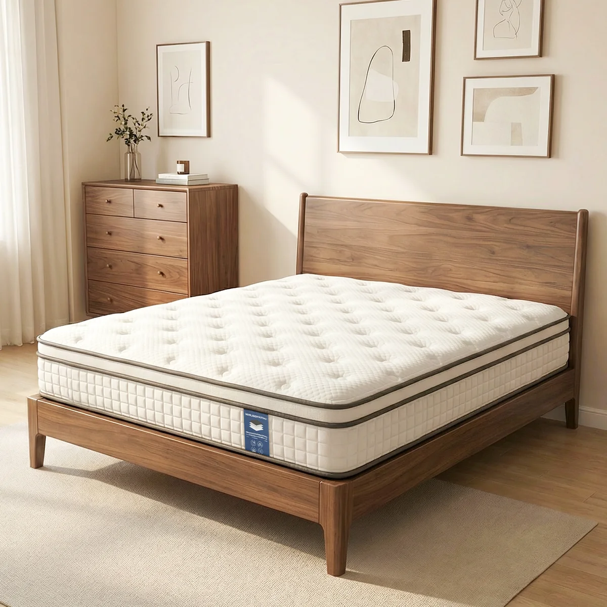 Colchón de muelles ensacados CD04 90/140/160/180x200cm, 25cm H3 - 7 zonas con espuma de diatomeas y soporte ortopédico