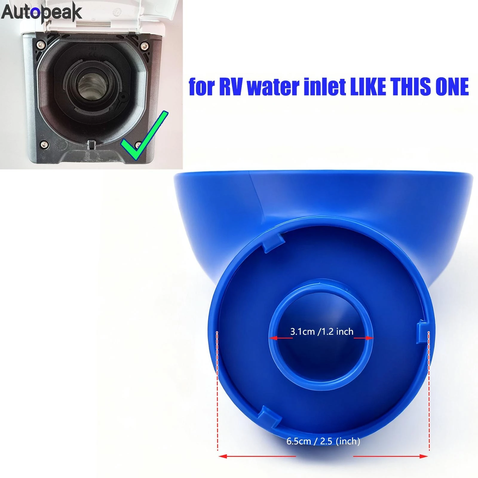 

Water Filler Funnel for Campers Campervans RV Caravan Tent Trailers Pop-up Campers Reduces Splashes Manual Water Filling Travel