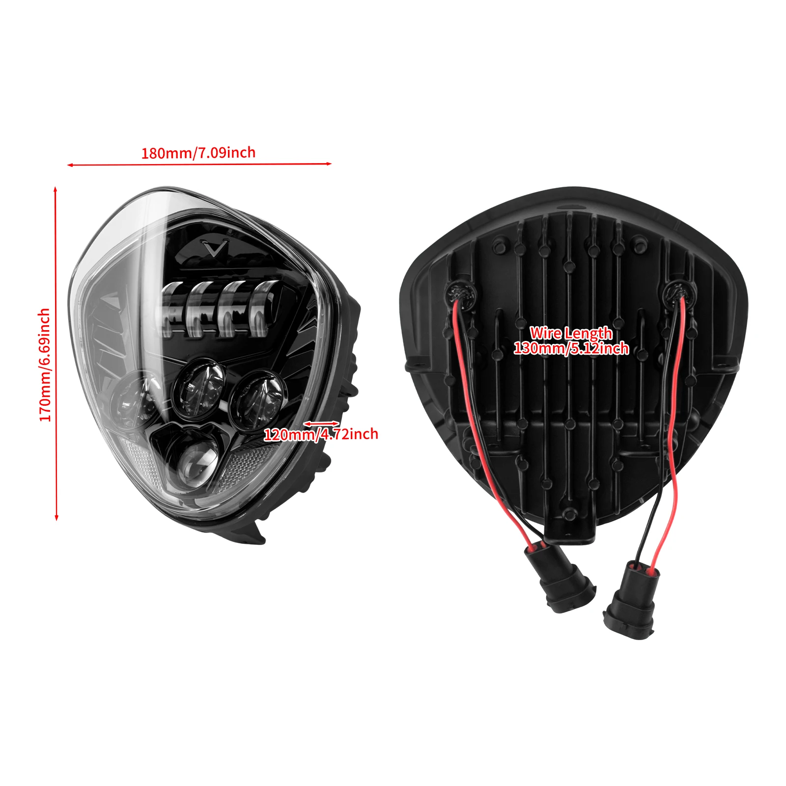 Motorcycle Headlight LED Front Headlamp Universal High Low Beam Light For Harley Sportster XL For Honda For Kawasaki For Yamaha