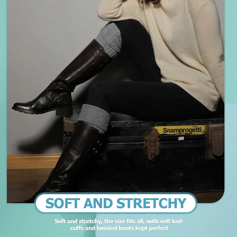

4Pairs Warm Leg Cover Knitted Leg Warmers for Women Winter Boot Cuffs Stylish Cold Weather Fashion Accessory Short Legwarmers