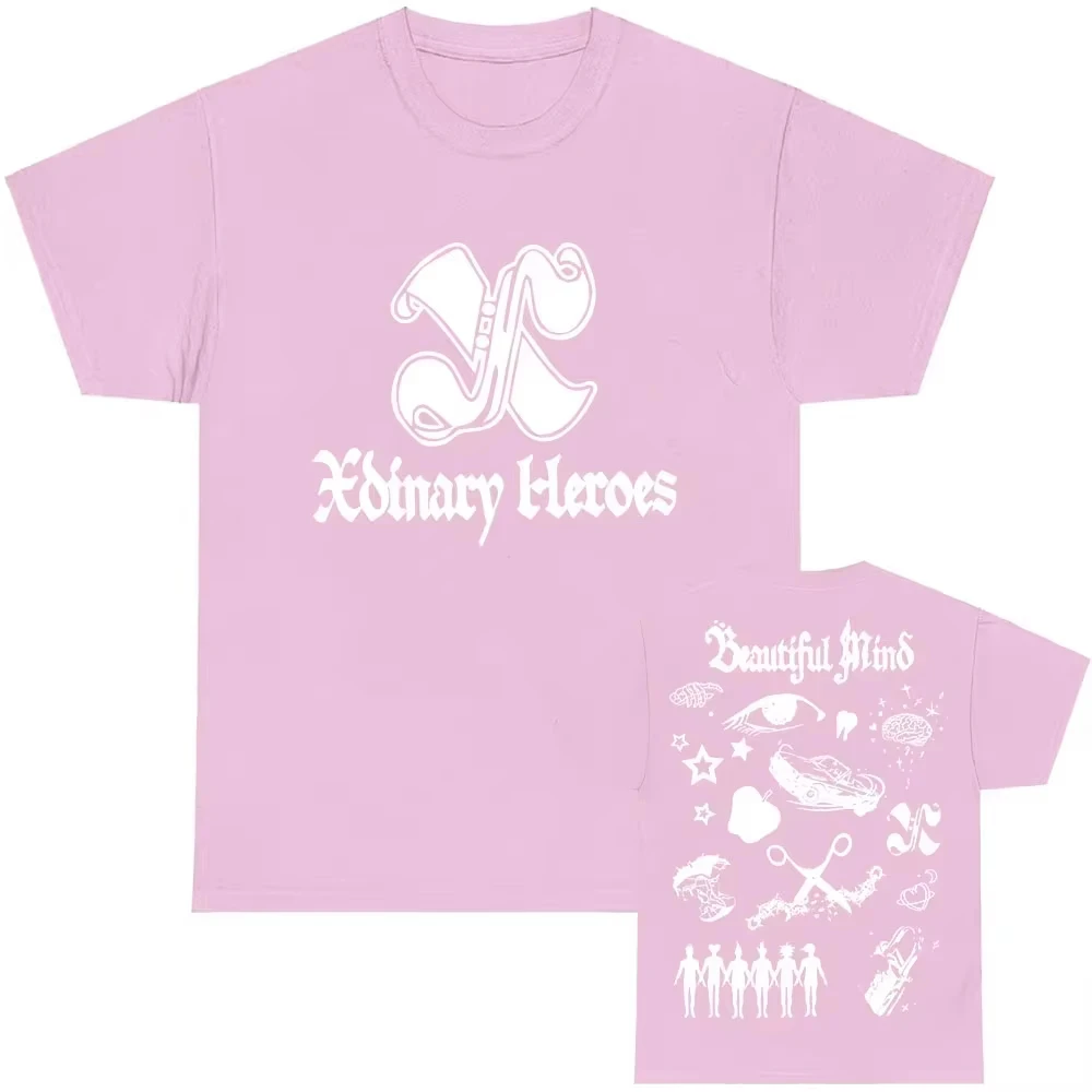 2026 Beautiful Mind Xdinary Heroes Koreaanse Jongensband Afdrukken Katoenen Top met korte mouwen voor mannen Grafische T-shirt Lente/zomer nieuw