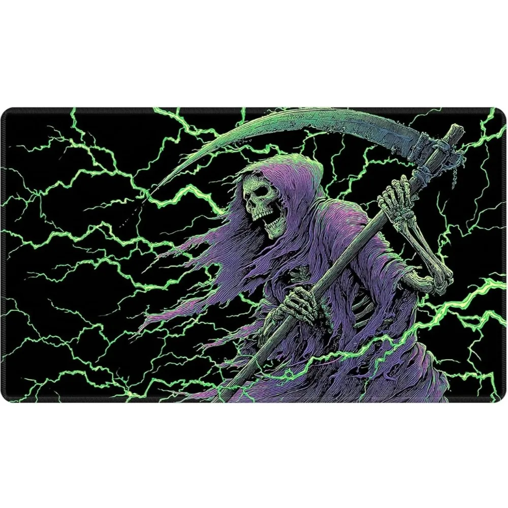 Grim Reaper Skeleton Table TCG Play Mat Durable Office Deskpad Party Gathering Card Game Mat Non-slip Keyboard PC Game MousePad