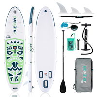 FunWater 320 x 84 x 15 cm 10'6 Inflatable Paddleboard Stable and Portable SUP Surfboard Non-Slip Stand-Up Board with Pump