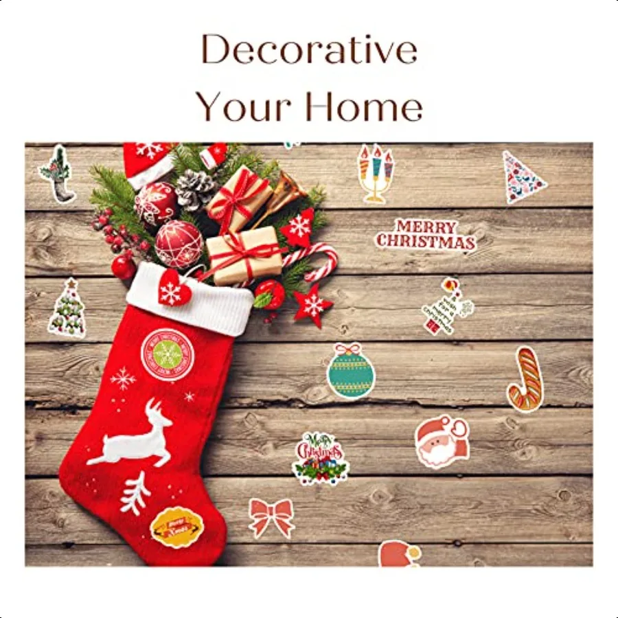 100PCS Christmas Theme Stickers NonRepeating Vinyl Waterproof Holiday Stickers Holiday Gifts for and Teens Xmas Party Favorite