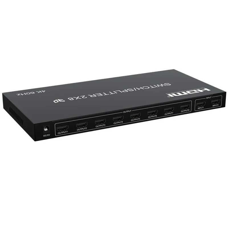 

DT-7149 4K 60 Гц 2 входа 8 выходов коммутатор HDMI аудио видео 8-полосные разветвителя