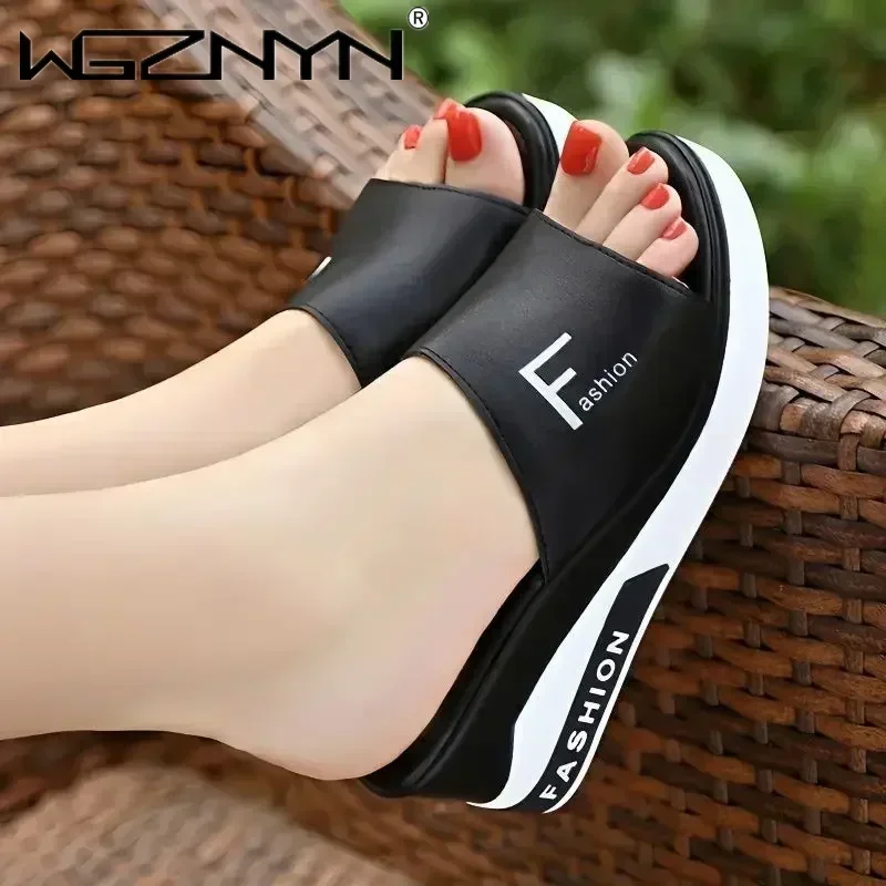 

New Arrival Luxury Brand Women Flip Flops Lightweight Beach Slippers 2025 High Quality PU Leather Zapatos De Mujer Woman Sandals