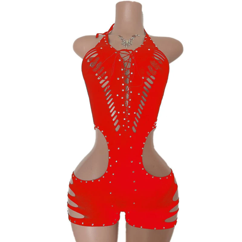 Neuer Stil Damen Performance-Ballsaal-Tanzbodysuit Einteiliger Sexy Cut-Out-Design Tanzbekleidung Exotische Bodysuits Stripper-Outfit – Detail 10