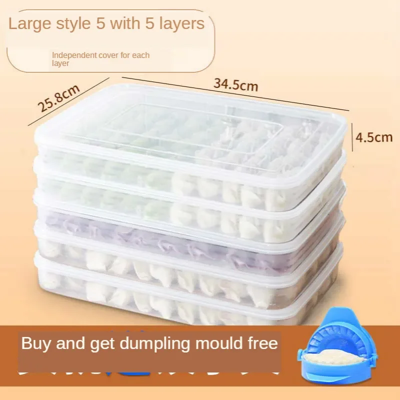 

Dumplings Box Food Grade Household Frozen Multi-Layer Storage Tray for Frozen Dumplings Refrigerator Storage Box
