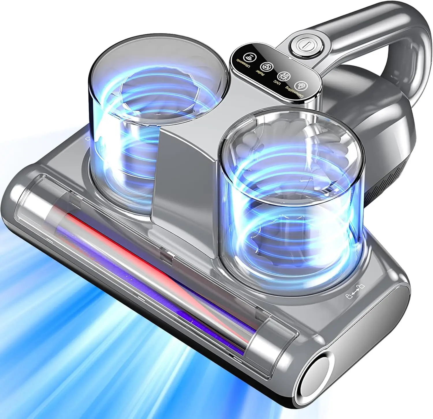 Reiniger 5-in-1 matrasstofzuiger met 16Kpa zuigkracht 253,7 nm UV-C-licht, HEPA-filtratie, echografie, 140 ℉   Hete lucht, 30.000 tpm/min B