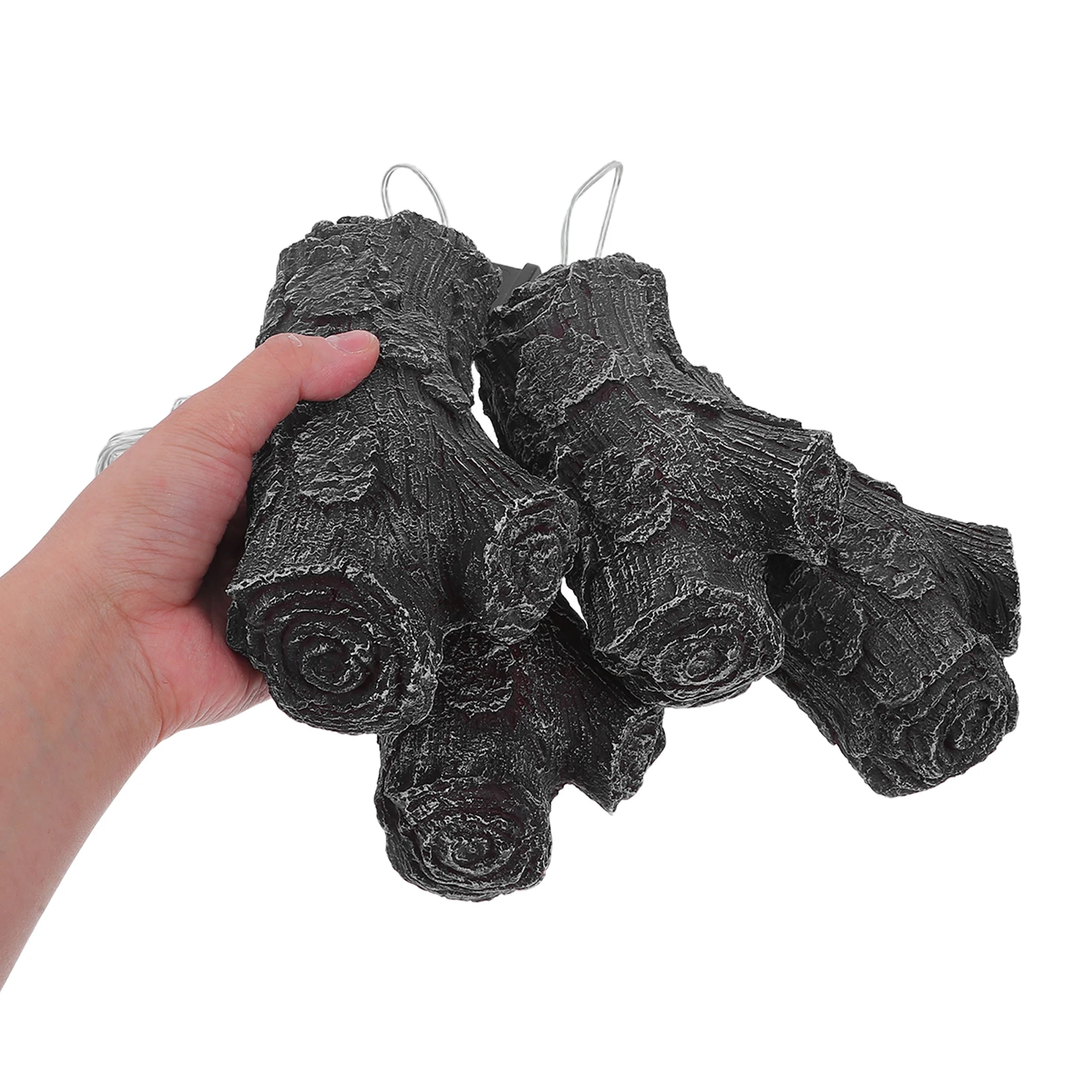 

4Pcs Realistic Log Burning Light Artificial LED Flame Lantern Simulation Charcoal Lamp Flickering Glow Fireplace Decor Christmas