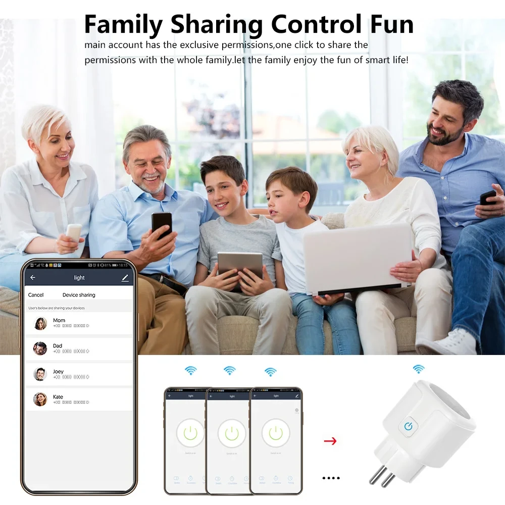 1pcs Tuya ZigBee 3.0 WiFi Smart Plug EU 16A/20A Power Monitor Timing Smart Socket Voice Control via Alexa Google Home Smart Life view 5