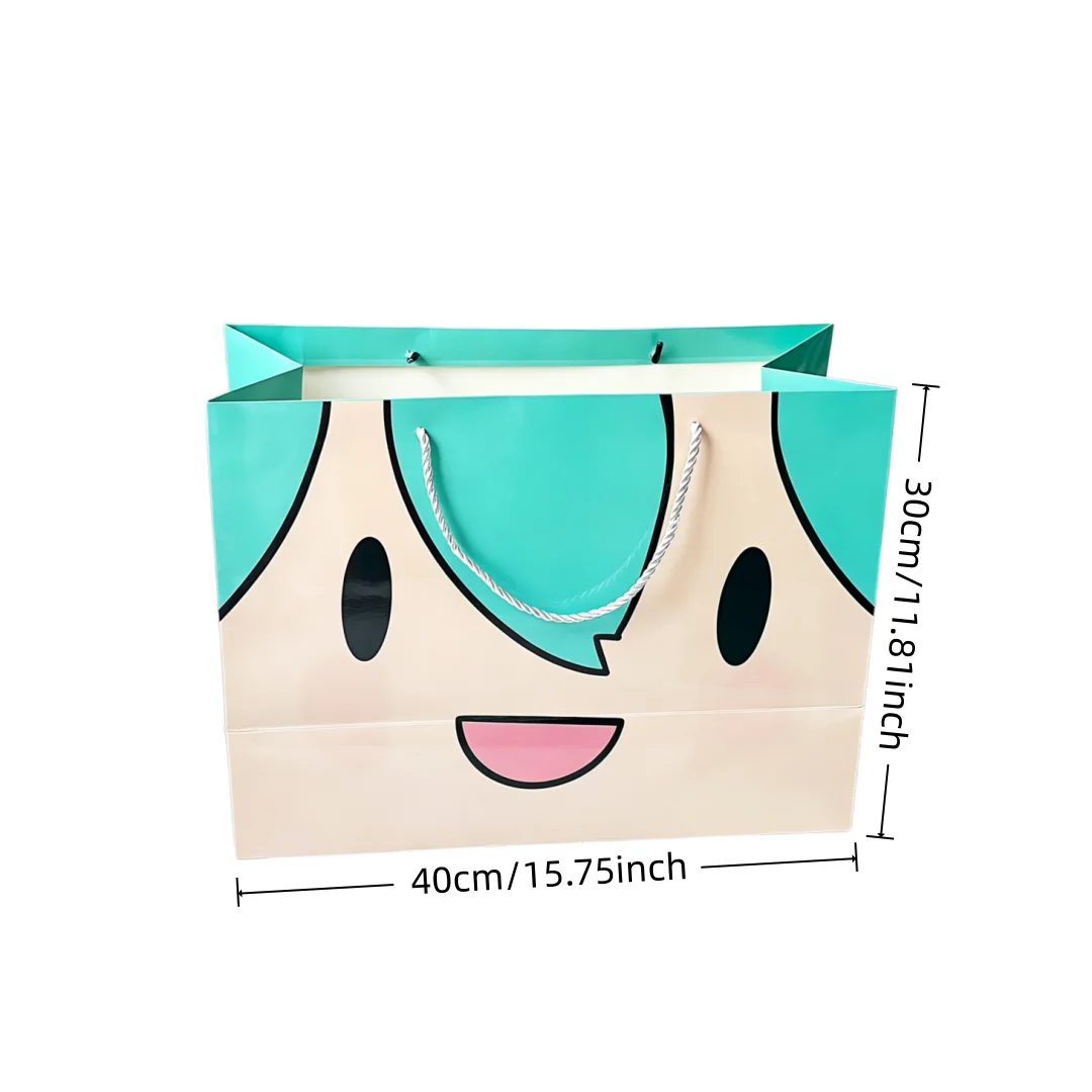 Hatsune Miku Fufu Themed Gift Bags, Large & Extra Large Anime Tote Bags, Ideal Birthday Gift Bags for Fans view 2
