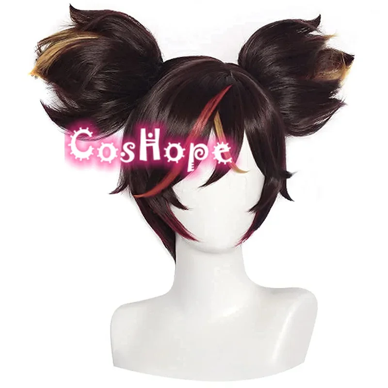 Xinyan Cosplay Wig 30cm Wig Brown Gradient Wig Cosplay Anime Cosplay Wigs Heat Resistant Synthetic Wigs