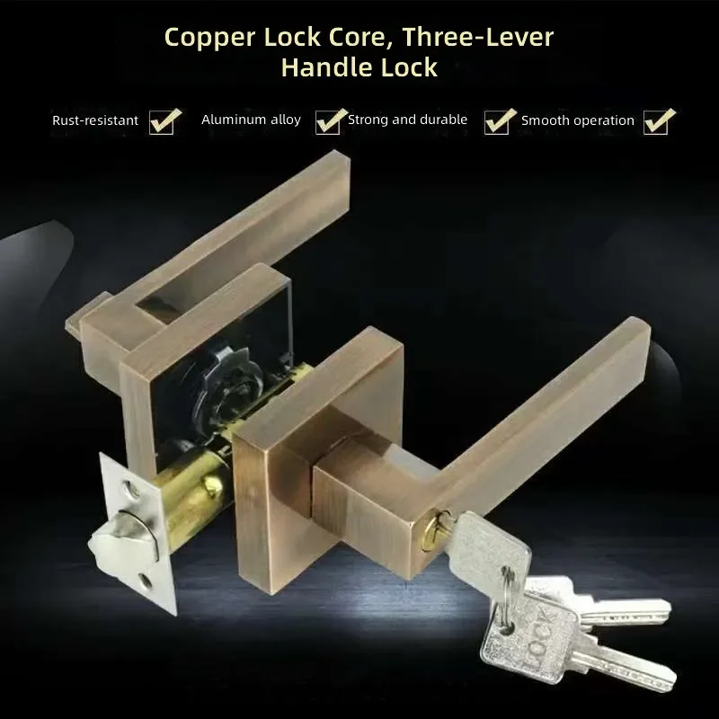 for Heavy Duty Three Rod Lock Universal Handle Mechanical Key Unlocking Privacy Room Door Lock Multiple Styles Available