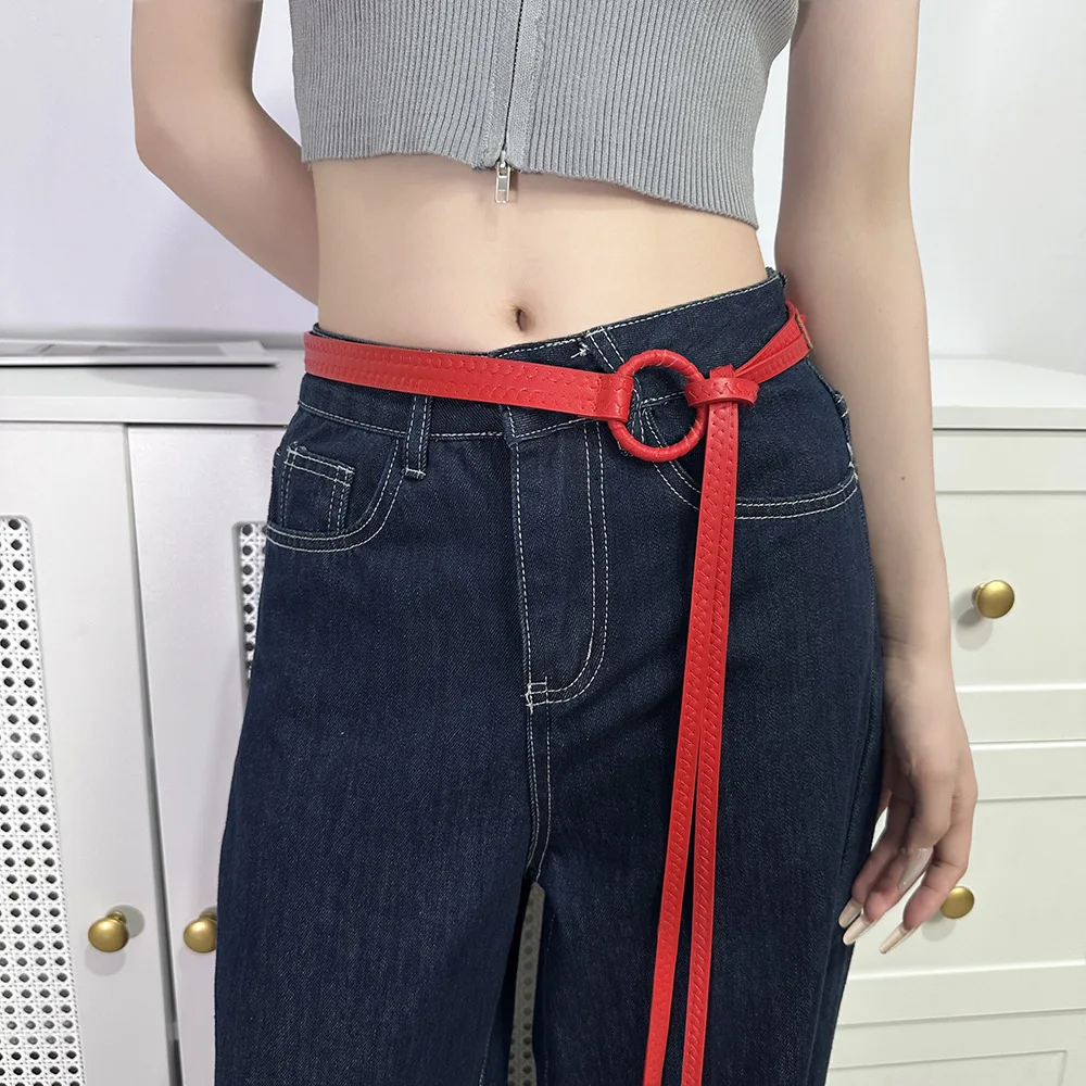 

Модный универсальный женский ремень в базовом стиле, элегантный минималистичный дизайн, элитный модный тонкий кожаный ремень 2025 года