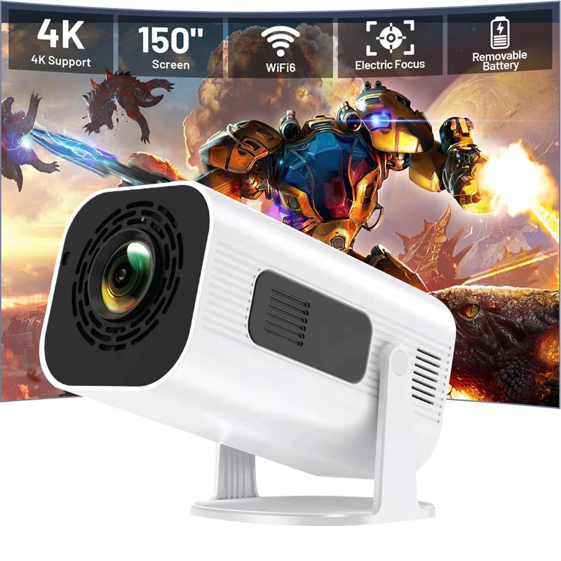 

Mini Projector with Wifi and Bluetooth, 4K 720P Supported 270° Rotatable Auto Keystone Home Outdoor Portable Smart Projector