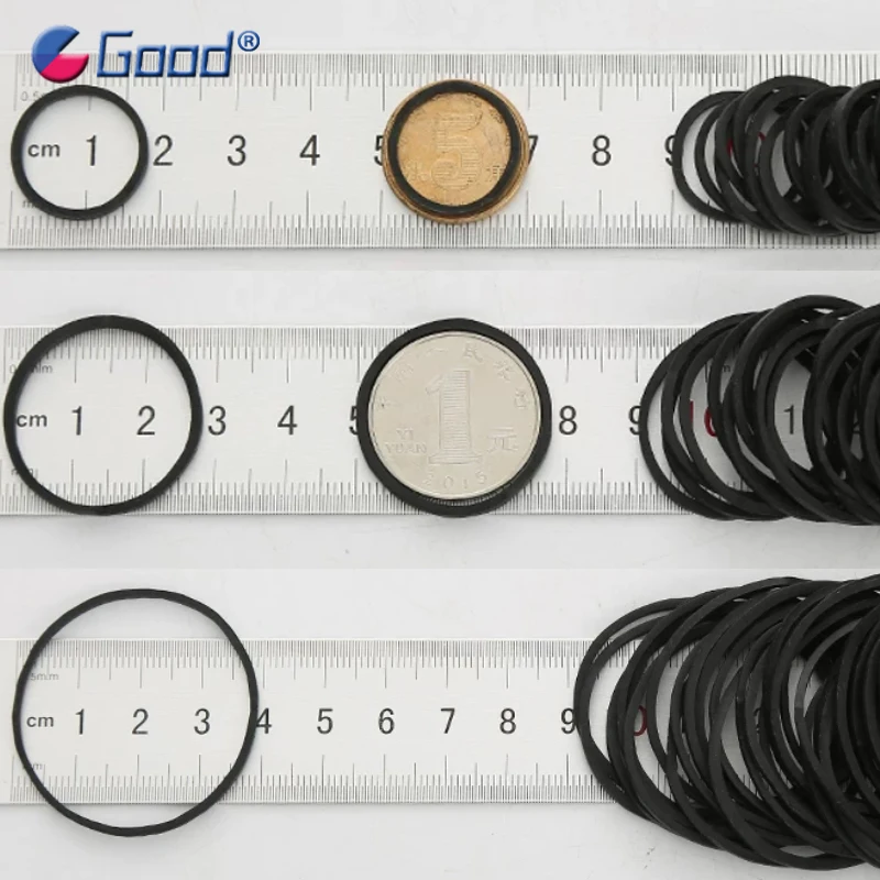 High Elasticity Black Rubber Bands Dia 19mm 25mm 40mm Stretchable Sturdy Rubber Ring High Temperature Resistant