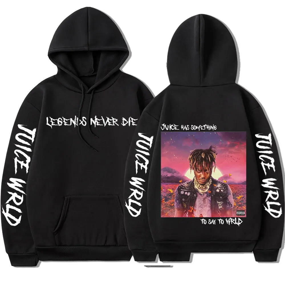 Juice WRLD Hoodies Men Women Hooded Sweatshirts Fashion Hip Hop Casual Pullovers Autumn Boys Girls Black Streetwear Juicewrld