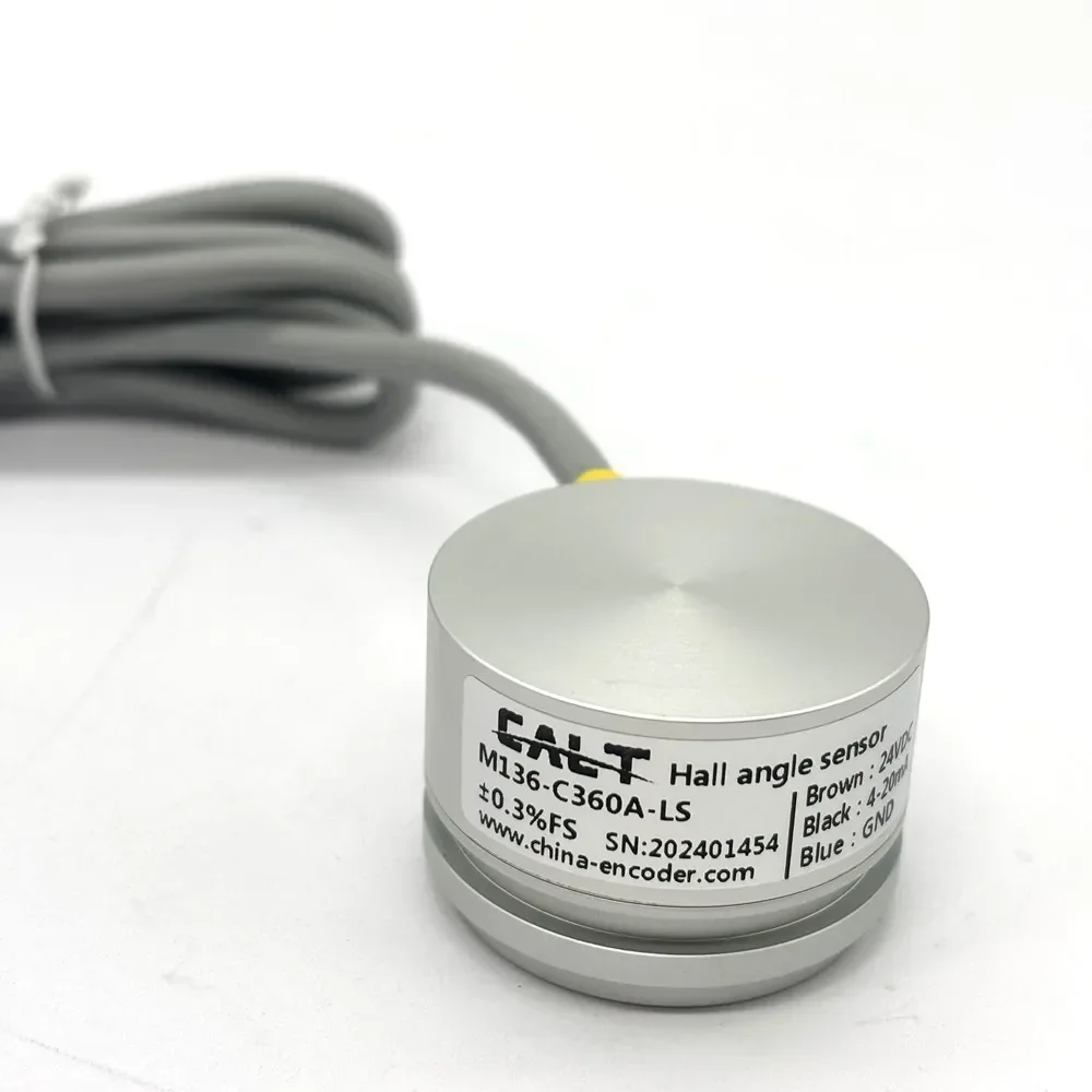 

IN STOCK CALT Customizable 24V Power Supply Hall Angle Sensor with 4-20mA/SSI/SPI/0-5V/1-5V Output 90/180/270/360 Degree M136-C3