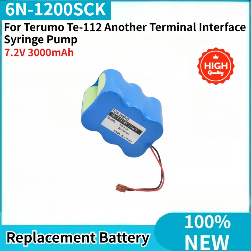 

6N-1200SCK Battery 7.2V 3000mAh for Terumo Te-112 Another Terminal Interface Syringe Pump Battery
