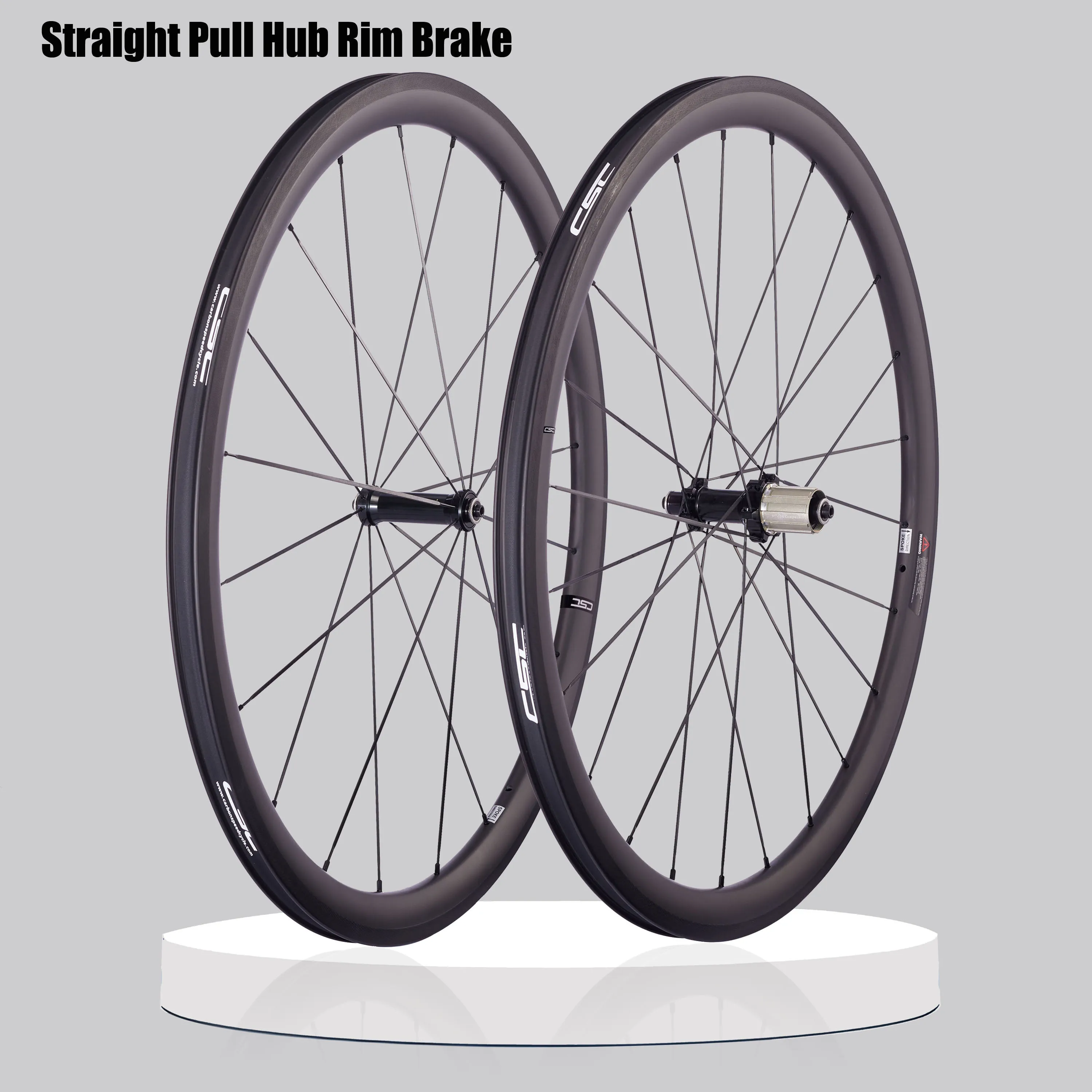 Roues de vélo de route en carbone CSC UCI 700C, moyeu V-Brake à 4 cliquets, profondeur 38 mm, largeur 25 mm, roues de course en carbone tubeless clincher