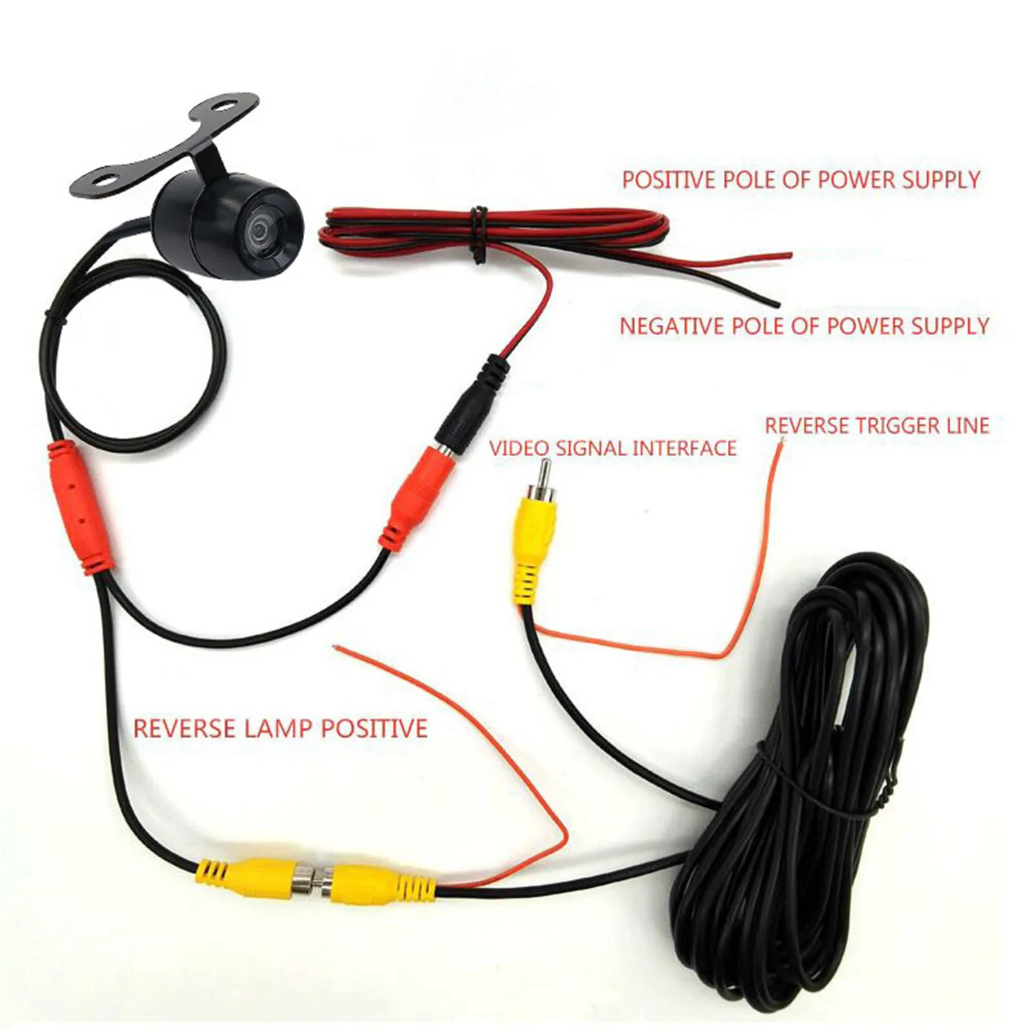 كاميرا السيارة، كاميرا سيارة المدرب، كاميرا الرؤية الخلفية للسيارة الصغيرة المقاومة للماء مع ميزان ركن السيارة العكسي، أسود، PC7070، 480 خطوط تلفزيون، #6