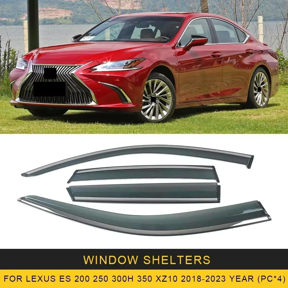 

Chrome Strips Rain Guards for LEXUS ES 250/300h/350 2006-2023 Window Visor Wind Deflectors Door Visor Vent Shades Ventvisor