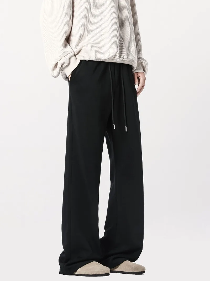 

Американские спортивные спортивные штаны на шнурке, новые мужские свободные висячие универсальные прямые брюки, широкие повседневные длинные брюки