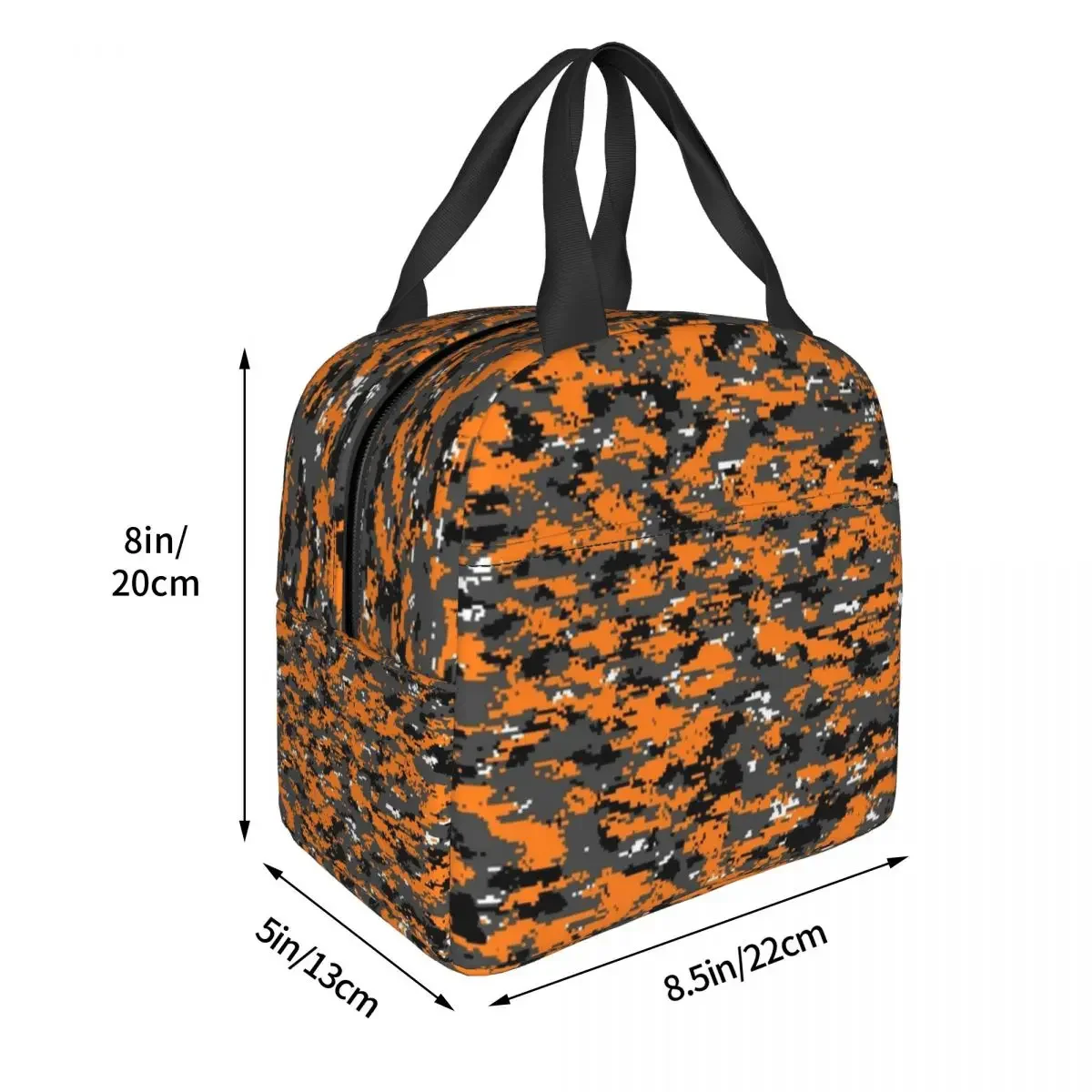 Hunter Orange Camouflage Insulated Lunch Bags borsa termica contenitore per pasti Camo Large Tote Lunch Box Girl Boy Work Travel